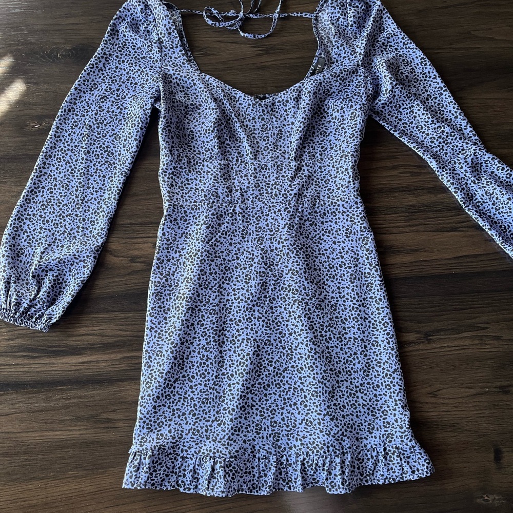 Dynamite Leopard-Print Long Sleeve Mini Dress